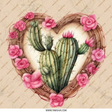 Cactus Heart Pinback Button, Floral Love, Desert Flower, Succulent Badge, Pink Rose, Botanical Button, Boho Gift, Western Decor, Cute Pin - Tawshia