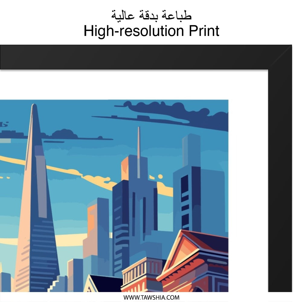 San Francisco Wall Art, Cityscape Print, California Decor, Urban Art, Minimalist City Art, Travel Poster, Home Decor - Tawshia