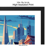 San Francisco Wall Art, Cityscape Print, California Decor, Urban Art, Minimalist City Art, Travel Poster, Home Decor - Tawshia