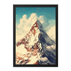 Majestic Mountain Peak Wall Art, Snow Capped Mountain Print, Scenic Mountain Landscape Decor, Atmospheric Mountain Poster, Home Decor - Tawshia