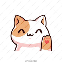 Cute Waving Cat Tote Bag, Kawaii Kitten Shopping Bag, Animal Lover Gift, Everyday Carryall, Trendy Handbag, Adorable Cat Design - Tawshia