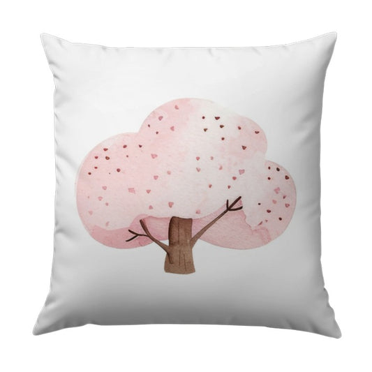 Watercolor Pink Tree Pillow, Cute Tree Design Pillow, Decorative Pillow, Pastel Home Decor, Throw Pillow, Accent Pillow - Tawshia