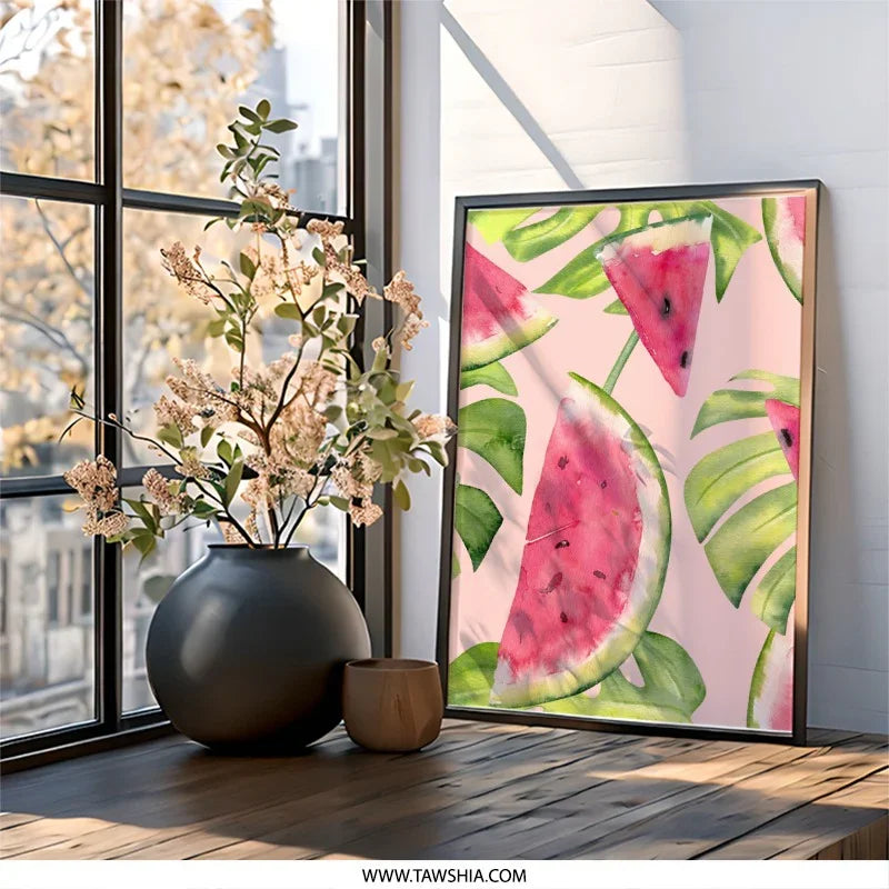 Watermelon Wall Art, Fruit Wall Decor, Summer Art Print, Tropical Wall Art, Kitchen Wall Art, Modern Wall Decor, Home Decor Art Print - Tawshia