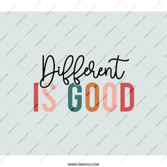 Different Is Good Backpack, Positive Affirmation Bag, Motivational Backpack, Inspirational BackPack, Trendy BackPack for Everyone - Tawshia