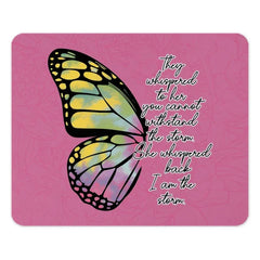 Butterfly Storm MousePad, Inspirational Quote, Floral Desk Decor, Office Accessories, Unique Mouse Pad Design, Gift Idea - Tawshia