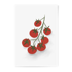 Tomato Photographic Print, Kitchen Wall Art, Food Illustration, Red Tomato Branch, Botanical Art Print, Modern Farmhouse Decor - Tawshia