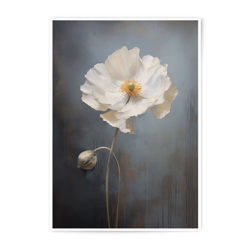 White Poppy Photographic Print, Floral Wall Art, Botanical Home Decor, Fine Art Print, Modern Art, Flower Photography - Tawshia