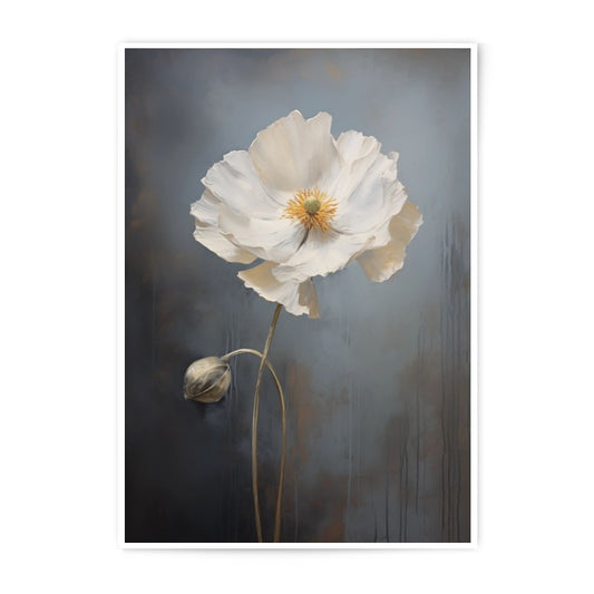 White Poppy Photographic Print, Floral Wall Art, Botanical Home Decor, Fine Art Print, Modern Art, Flower Photography - Tawshia