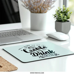 Create and Drink Coffee Mouse Pad, Office Decor, Work From Home Gift, Desk Accessories, Coffee Lover, Creative Workspace - Tawshia