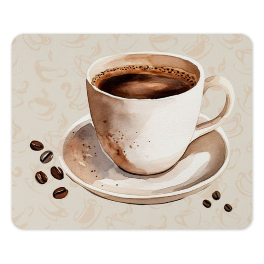 Coffee Cup MousePad, Watercolor Coffee, Coffee Lover Gift, Desk Accessories, Office Decor, Beverage Art Mouse Pad, Cute Mousepad - Tawshia