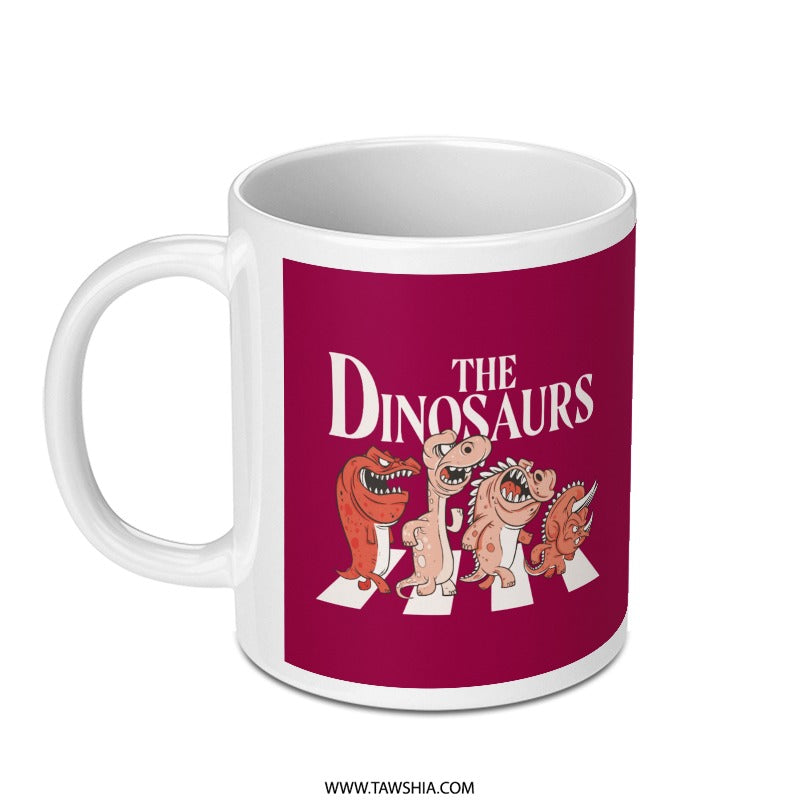 The Dinosaurs Abbey Road Parody Art Coffee Mug product