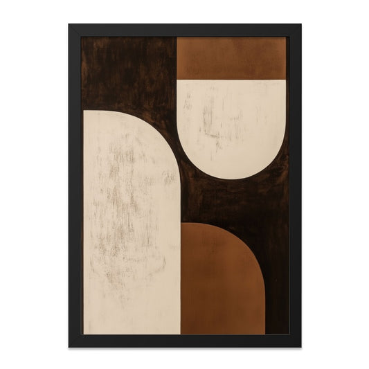 Abstract Geometric Wall Art, Modern Shapes Print, Beige Brown Artwork, Minimalist Home Decor, Contemporary Art Print - Tawshia