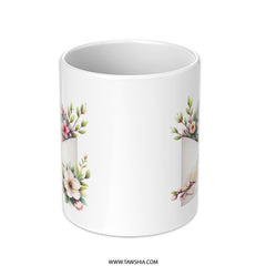 Floral Envelope Mug, Watercolor Flower Gift, Elegant Mug, Flower Bouquet Mug, Spring Flowers Coffee Cup, Unique Floral Mug, Gift for Her - Tawshia