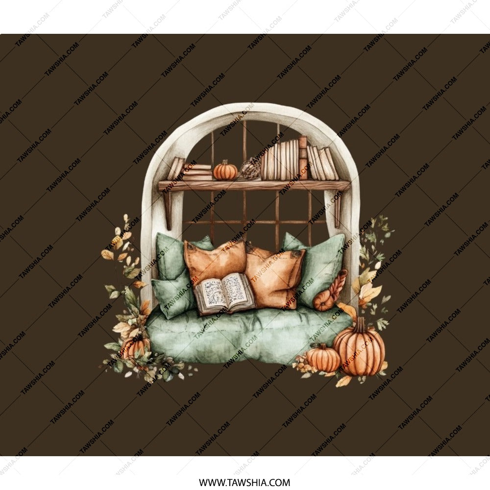 Cozy Window Seat Backpack, Book Nook, Autumnal Vibes, Reader Gift, Literary Bag, Fall Design, Comfy Aesthetic, Back to School Bag - Tawshia