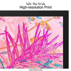 Abstract Banksia Wall Art, Vivid Botanical Print, Pink and Teal Home Decor, Modern Floral Artwork, Australian Native Plant Art - Tawshia