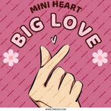 Mini Heart Big Love Pinback Button, K Pop Inspired Pin Badge, Trendy Aesthetic Gift, Love Hand Sign Cute Button - Tawshia