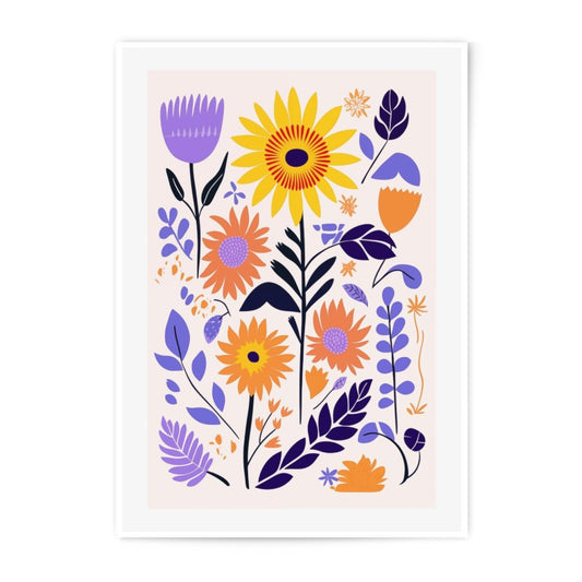 Floral Photographic Print, Sunflower Art, Botanical Wall Decor, Colorful Flower Print, Modern Floral Art, Home Decor, Gift Idea - Tawshia