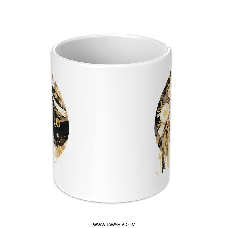 Boho Chic Mug, Celestial Pattern Coffee Mug, Feedback Quote Mug, Minimalist Decor Mug, Unique Gift Idea - Tawshia