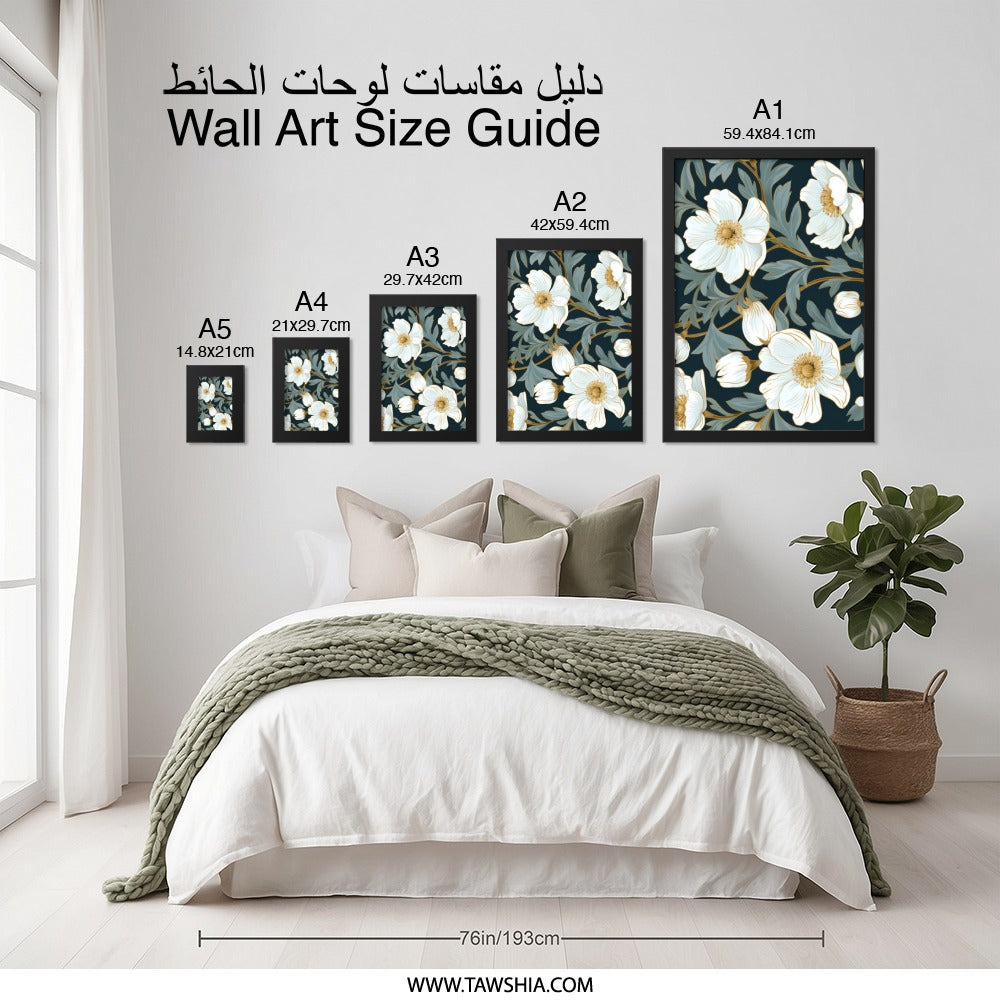 Anemone Flower Wall Art, Floral Print, Botanical Art, Home Decor, Nature Inspired Artwork, Modern Wall Decor, Elegant Gift Idea (139 - Tawshia