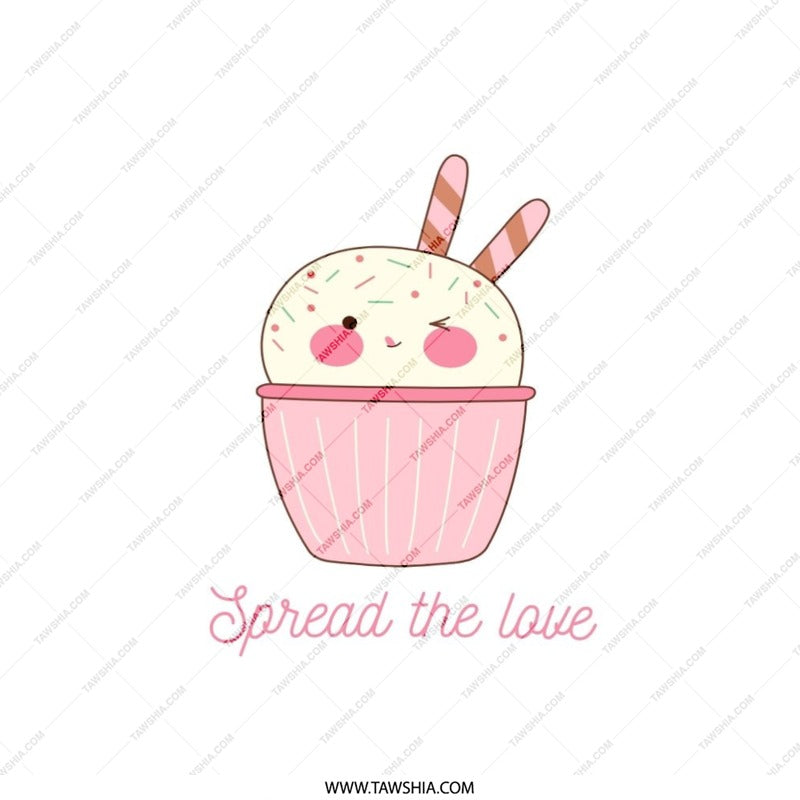 Cute Cupcake Pillow, Kawaii Dessert Throw Pillow, Spread the Love Decor, Whimsical Home Accent, Sweet Treat Cushion, Pastel Nursery Pillow - Tawshia