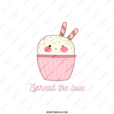 Cute Cupcake Pillow, Kawaii Dessert Throw Pillow, Spread the Love Decor, Whimsical Home Accent, Sweet Treat Cushion, Pastel Nursery Pillow - Tawshia