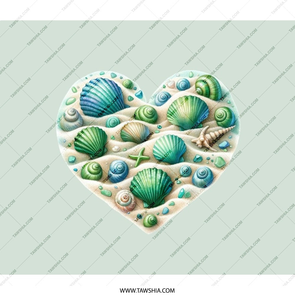 Seashell Heart Backpack, Coastal Beach Lover School Bag, Ocean Themed Backpack, Unique Sea Shell Gift, Beachy Back Pack - Tawshia