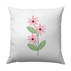 Pink Flowers Pillow, Floral Accent Pillow, Botanical Pillow, Decorative Throw Pillow, Modern Pillow, Spring Decor Pillow - Tawshia