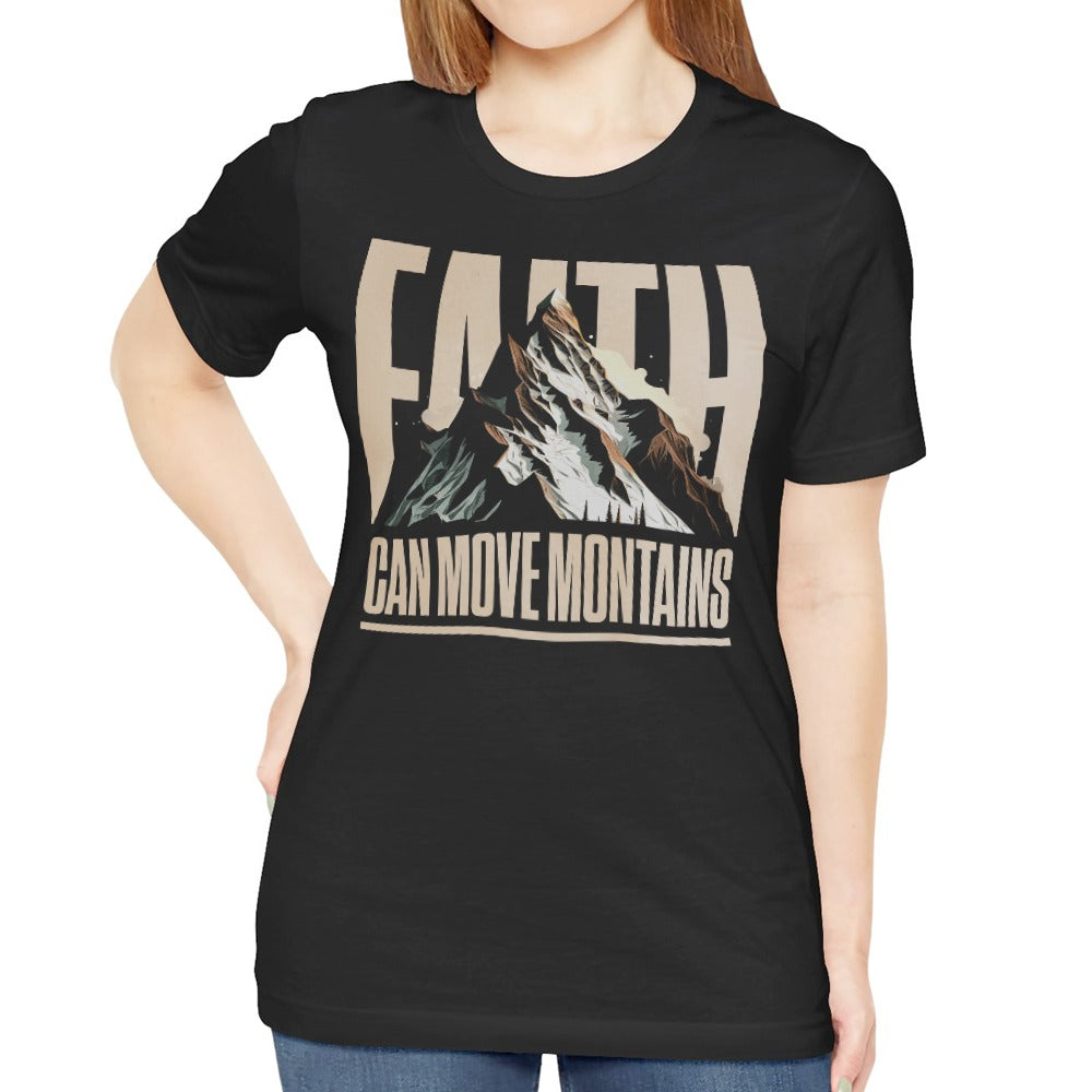 Faith Can Move Mountains Motivational T Shirt product type