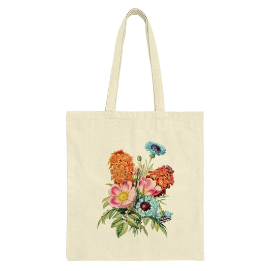 Floral Tote Bag, Vintage Flower Design, Botanical Print, Aesthetic Tote, Elegant Reusable Bag, Shopping Bag, Everyday Tote, Gifts - Tawshia