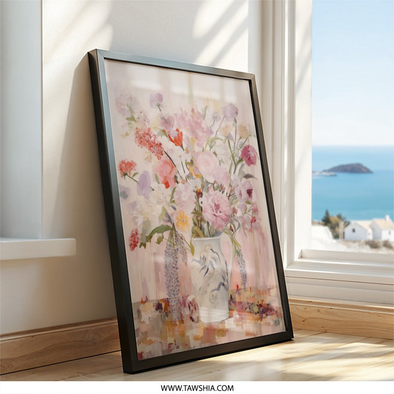 Floral Wall Art, Flower Still Life, Pink Peonies Print, Botanical Art Print, Elegant Home Decor, Fine Art Painting, Floral Arrangement - Tawshia
