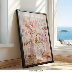 Floral Wall Art, Flower Still Life, Pink Peonies Print, Botanical Art Print, Elegant Home Decor, Fine Art Painting, Floral Arrangement - Tawshia