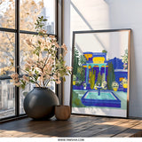 Majorelle Garden Wall Art, Morocco Print, Botanical Garden Art, Exotic Travel Poster, Home Decor, Vibrant Wall Art, Landscape Painting - Tawshia