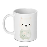 Cute Bear Mug, Floral Bear Coffee Mug, Animal Lover Gift, Kawaii Mug, Gift For Her, Novelty Mugs, Decorative Mug - Tawshia