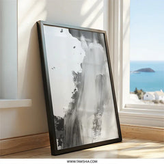 Abstract Wall Art, Black and White Painting, Modern Home Decor, Minimalist Art Print, Stylish Wall Decor - Tawshia