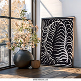 Abstract Plant Wall Art, Modern Minimalist Decor, Black and White Print, Botanical Illustration, Trendy Home Wall Decor - Tawshia