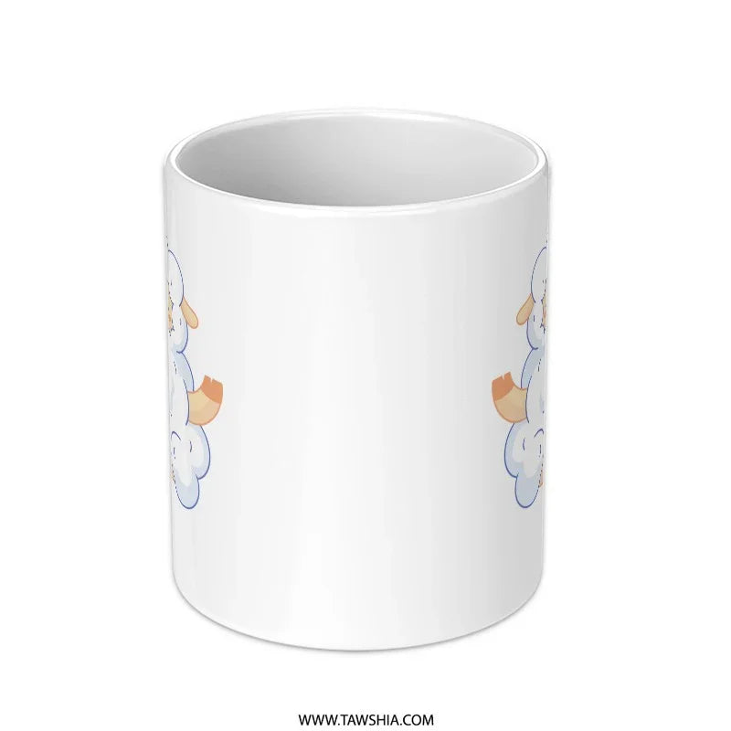 Adorable Cartoon Cloud Design on White Mug product