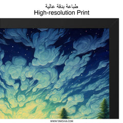 Forest Wall Art, Cannabis Field Art, Landscape Print, Nature Painting, Sunset Scene Decor, Trees Wall Decor, Pathway Art, Cloudscape - Tawshia