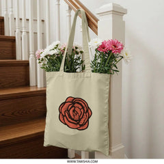 Rose Tote Bag, Floral Tote Bag, Flower Tote Bag, Botanical Art, Elegant Tote, Stylish Bag, Everyday Bag, Trendy Bag, Gift for Her, Eco - Tawshia