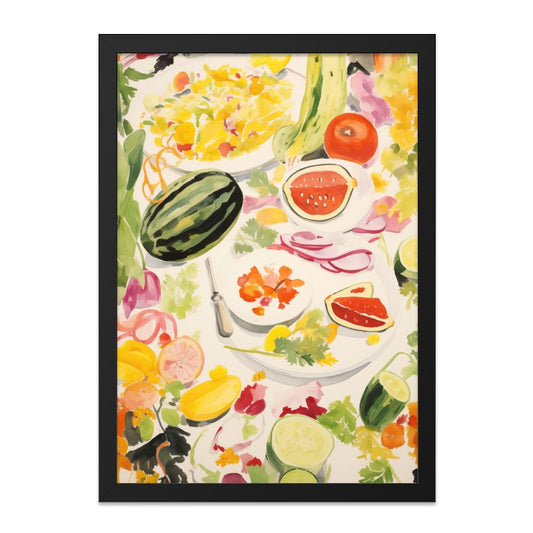 Colorful Fruit Wall Art, Food Still Life Painting Print, Kitchen Decor Wall Art, Summer Fruit Illustration, Vibrant Watercolor Painting - Tawshia