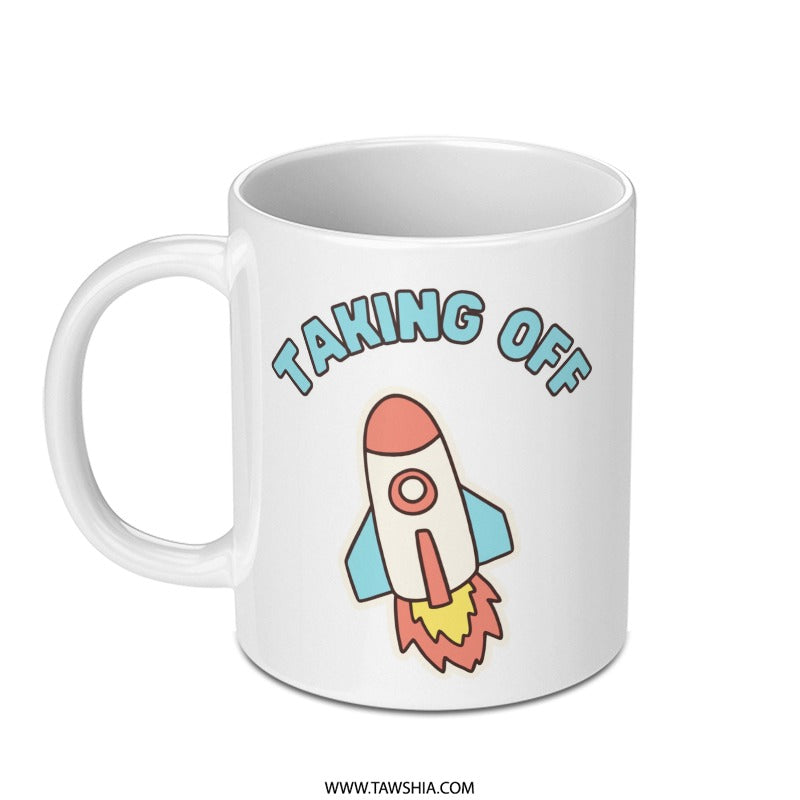 Taking Off Rocket Mug, Space Mug, Outer Space Gift, Space Lover Gift, Rocket Launch Mug, Cool Mug, Rocket Art, Coffee Mug, Tea Mug - Tawshia