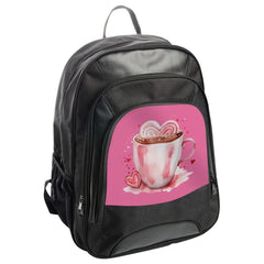 Hot Chocolate Backpack, Heart Marshmallows Backpack, Valentines Day Gift Backpack, Cozy Beverage Backpack, Watercolor Heart Backpack - Tawshia