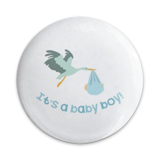 Its a Baby Boy Pinback Button, Stork Pin, New Baby Gift, Baby Shower Favors, Cute Pinback Button, Newborn Present, Party Favors - Tawshia