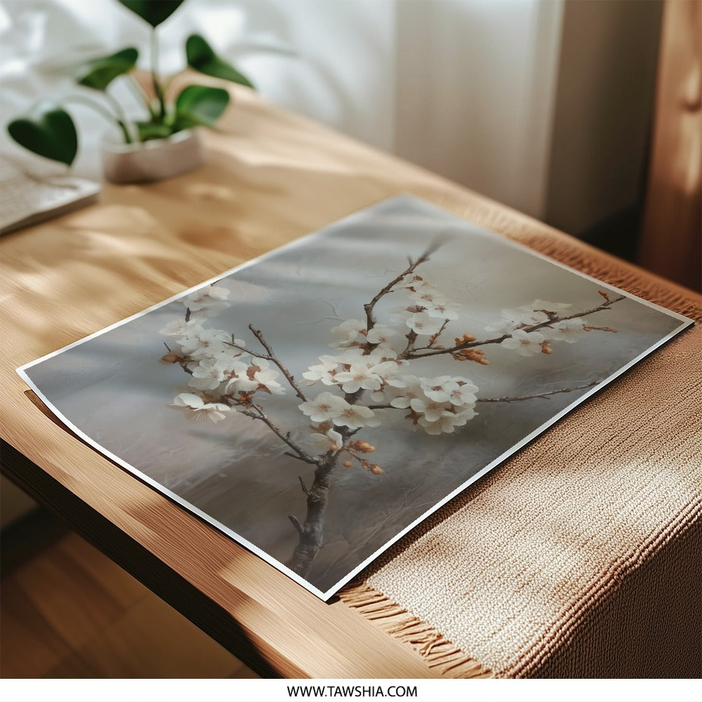 Cherry Blossom Photographic Print, Floral Wall Art, Spring Decor, Botanical Photography, Delicate Flower Print, Nature Art Print - Tawshia