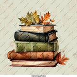 Fall Books Pinback Button, Autumn Leaves, Book Lover Gift, Librarian Badge, Cozy Decor, Literary Style, Academic Aesthetic - Tawshia