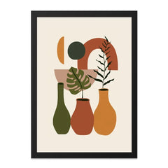 Abstract Plant Wall Art, Bohemian Print, Modern Wall Decor, Geometric Shapes, Botanical Art, Home Decor, Living Room Art, Trendy Wall Art - Tawshia