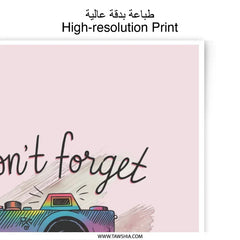 Don't Forget To Smile Photographic Print, Rainbow Camera Art, Inspirational Wall Decor, Positive Affirmation Print, Home Decor - Tawshia