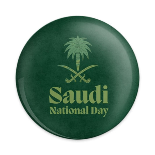 Saudi National Day Pinback Button, Kingdom of Saudi Arabia Souvenir, National Day Gift, Saudi Arabia Flag Pin - Tawshia