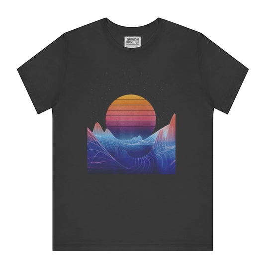 Sunset Mountain Graphic Printed Black T-shirt product type