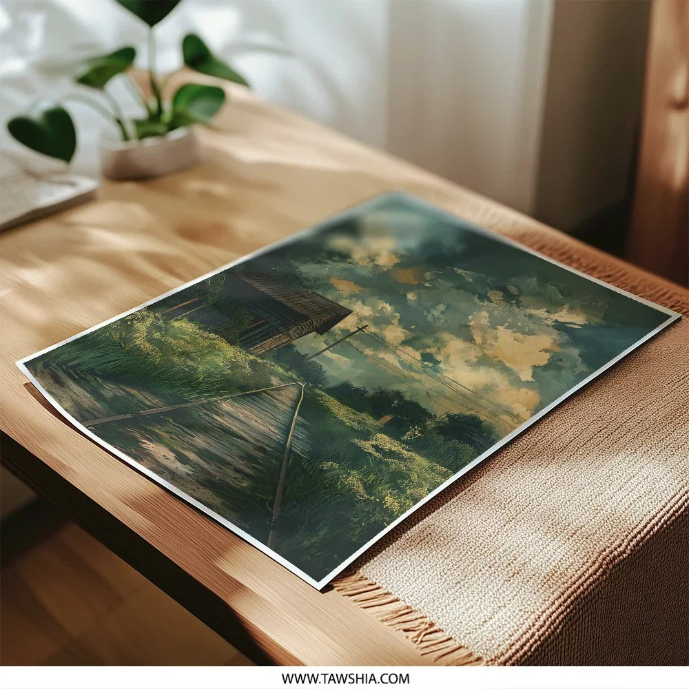 Rustic Railroad Photographic Print, Countryside Wall Art, Old Barn Fine Art Print, Scenic Landscape Photography, Home Decor, Gift Idea - Tawshia