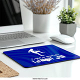 Football Player MousePad, Blue, Arabic Script, Unique Desk Accessory, Sports Fan Gift, Cool Office Decor, Computer Mouse Mat - Tawshia